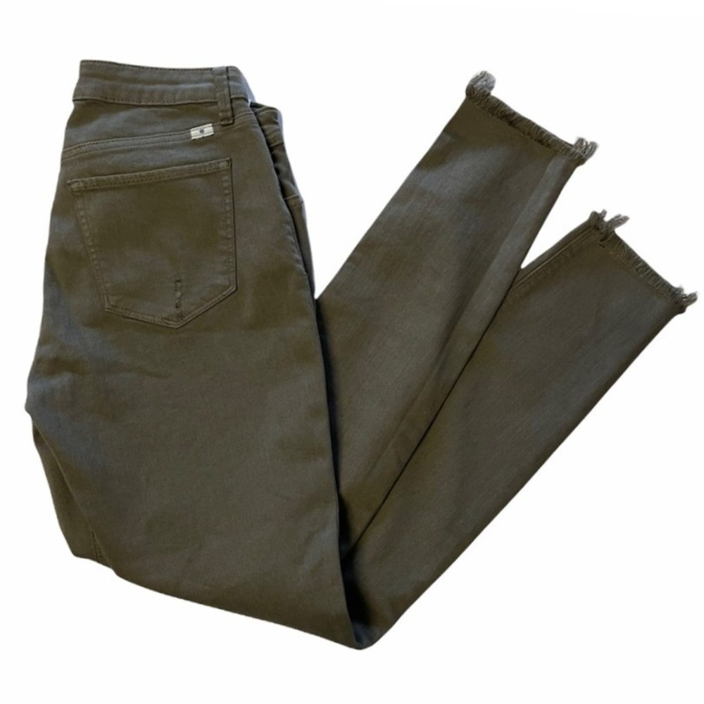 Lucky Brand Pants Womens 8/29 Sasha Super Skinny Olive Distressed‎ Raw Hem NEW